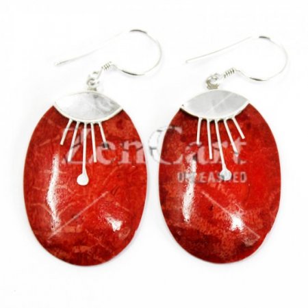 (image for) 925 Silver Earrings - Oval Décor