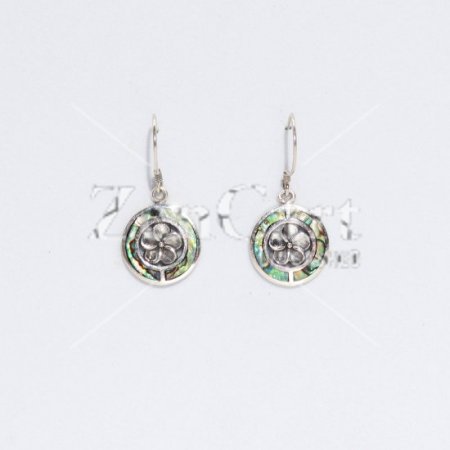 (image for) Shell & Silver Earrings - Frangipani - Abalone
