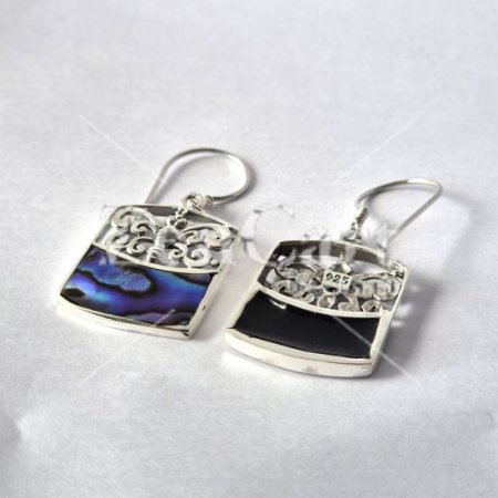 (image for) Shell & Silver Earrings - Dragonfly - Abalone