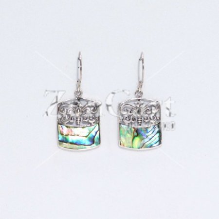 (image for) Shell & Silver Earrings - Dragonfly - Abalone