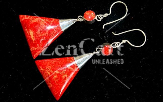 (image for) 925 Silver Earrings - Triangle Double Drop