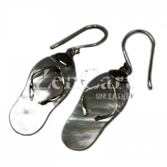 (image for) Shell & Silver Earrings - Flip-flops- MOP