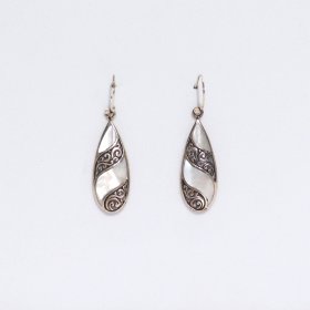 Shell & Silver Earrings - Teardrop- MOP