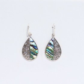 Shell & Silver Earrings - Teardrop- Abalone