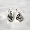 (image for) Shell & Silver Earrings - Long Teardrop - Abalone
