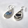 (image for) Shell & Silver Earrings - Teardrop Oval - Abalone