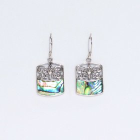 Shell & Silver Earrings - Dragonfly - Abalone