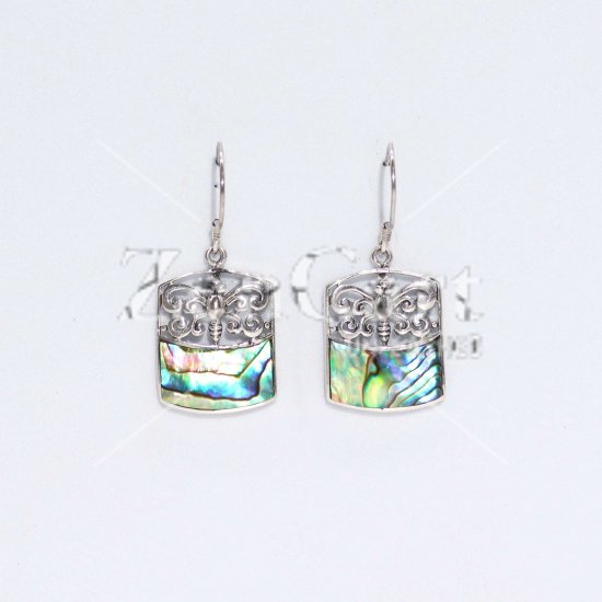 (image for) Shell & Silver Earrings - Dragonfly - Abalone